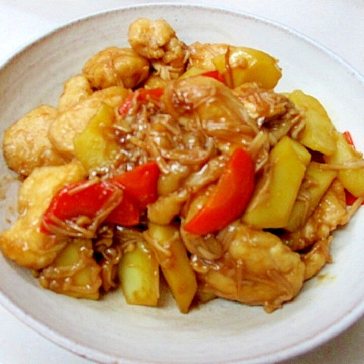 *チキンとポテトの甘辛炒め*